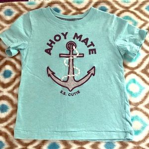 Carter’s Aqua/Navy Anchor t-shirt. 3T. Worn once.